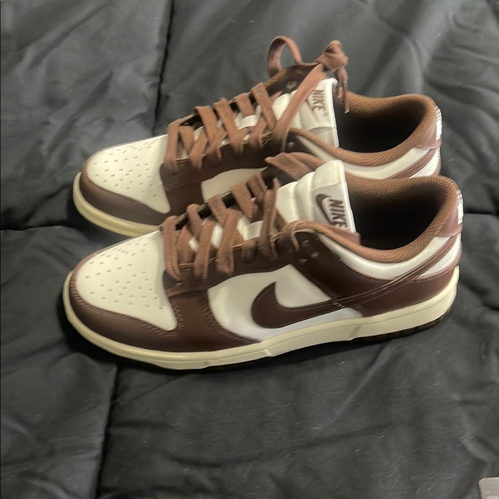 Nike Women’s Brown and White Sneakers/Dunks
